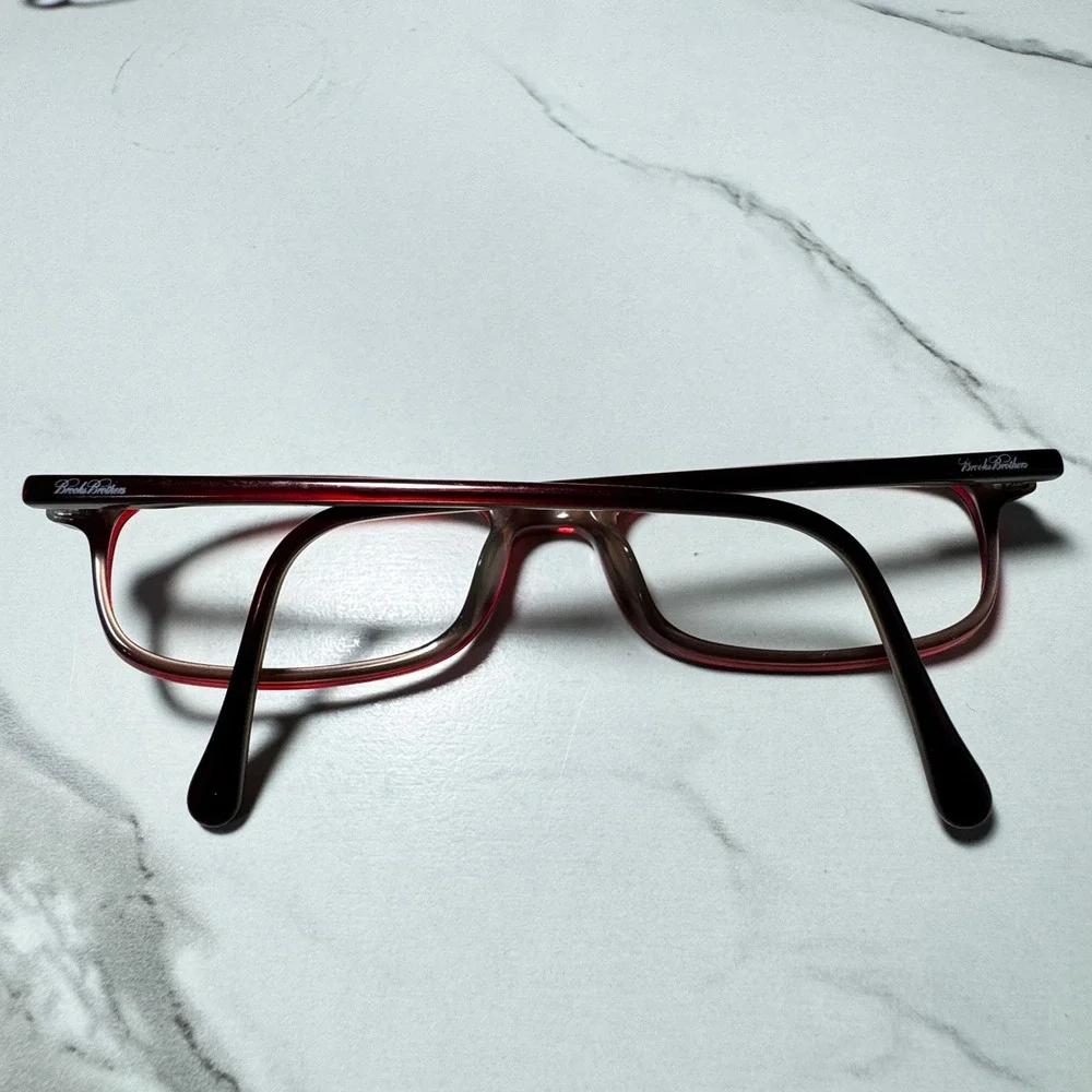 Brooks Brothers BB 601 5158 Red Brown Rectangular Eyeglass Frame Italy 53-17-135